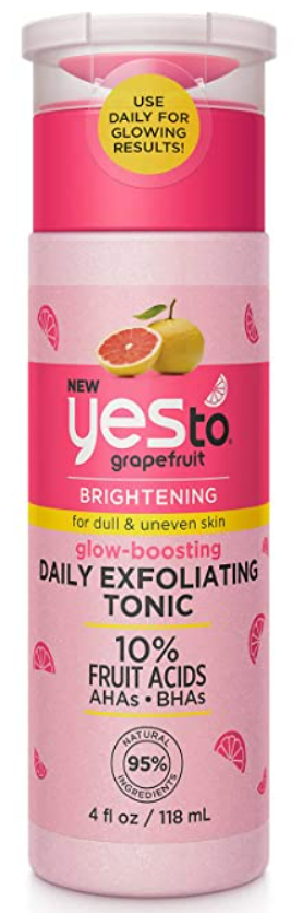 Yes To Grapefruit Brightening GlowBoosting Daily Exfoliating Tonic, Does Not Apply, 4 Fl Oz Visit the Yes To Store
