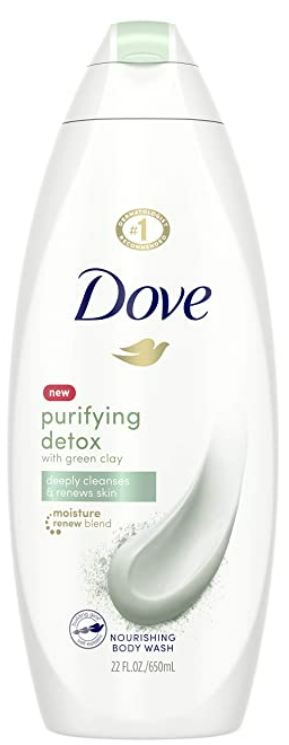 Dove Purifying Detox Nourishing Body Wash for Dry Skin Green Clay Hydrating Body Wash with Moisture Renew Blend 22 oz