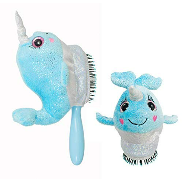 Wet Brush Plush Kid's Detangler (Narwhal Unicorn) with Soft IntelliFlex Bristles for All Hair Types