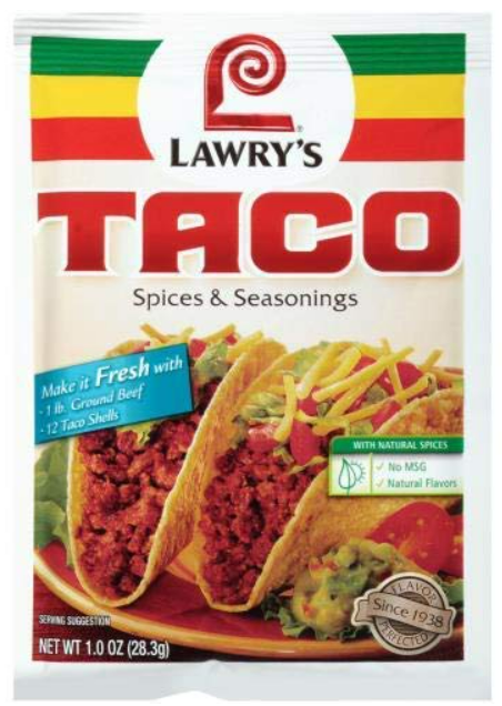 Lawry's Taco Seasoning Mix, 1 Oz (Pack of 4)
